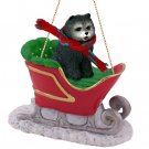 SLD21C Chow, Blue Sleigh Ride Ornament