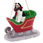 SLD22B Springer Spaniel, Black & White Sleigh Ride Ornament