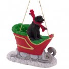 SLD24A Labrador Retriever, Black Sleigh Ride Ornament