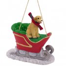 SLD24B Labrador Retriever, Yellow Sleigh Ride Ornament