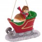 SLD26B Shih Tzu, Tan Sleigh Ride Ornament