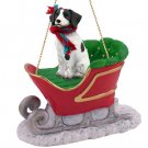 SLD27A Brittany, Liver & White Sleigh Ride Ornament