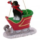 SLD28A Afghan Black & White Sleigh Ride Ornament