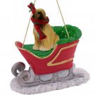 SLD28B Afghan, Tan & White Sleigh Ride Ornament