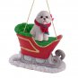 SLD29 Bichon Frise Sleigh Ride Ornament