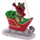 SLD32 Keeshond Sleigh Ride Ornament