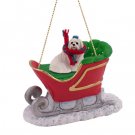 SLD34 Maltese Sleigh Ride Ornament
