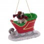 SLD37 Basset Hound Sleigh Ride Ornament