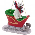 SLD39 Samoyed  Sleigh Ride Ornament