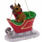 SLD46A Brussels Griffon, Red Sleigh Ride Ornament