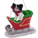 SLD47B Papillon, Black & White Sleigh Ride Ornament