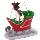 SLD50B Fox Terrier, Black & White Sleigh Ride Ornament