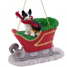 SLD51B Welsh Corgi, Cardigan Sleigh Ride Ornament