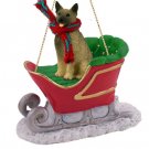 SLD52 Norwegian Elkhound Sleigh Ride Ornament