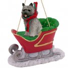 SLD53A Cairn Terrier, Gray Sleigh Ride Ornament