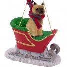 SLD53B Cairn Terrier, Red Sleigh Ride Ornament