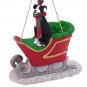 SLD54A Greyhound, Black & White Sleigh Ride Ornament