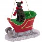 SLD54C Greyhound, Brindle Sleigh Ride Ornament