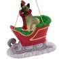 SLD55A Akita Gray Sleigh Ride Ornament