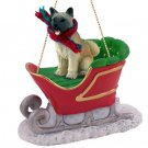 SLD55B Akita, Fawn Sleigh Ride Ornament
