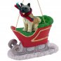 SLD55B Akita, Fawn Sleigh Ride Ornament