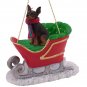 SLD57A Min Pin, Tan & Black Sleigh Ride Ornament