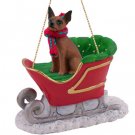 SLD57B Min Pin, Red & Brown Sleigh Ride Ornament