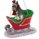 SLD58A Schnauzer, Giant, Gray Sleigh Ride Ornament