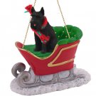 SLD58B Schnauzer, Giant, Black Sleigh Ride Ornament