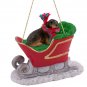 SLD60B Dachshund, Longhaired, Black Sleigh Ride Ornament