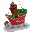 SLD64 Norfolk Terrier Sleigh Ride Ornament