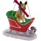 SLD70 Basenji Sleigh Ride Ornament
