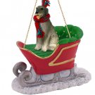 SLD76 Irish Wolfhound Sleigh Ride Ornament