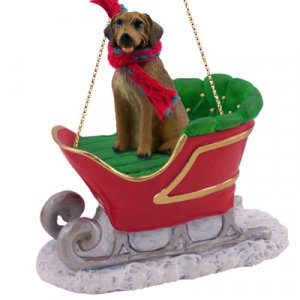 SLD78 Rhodesian Ridgeback  Sleigh Ride Ornament