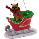 SLD79 Norwich Terrier Sleigh Ride Ornament