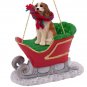 SLD80A Cavalier King Charles, Brown & White Sleigh Ride Ornament