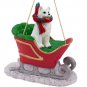 SLD82 American Eskimo Sleigh Ride Ornament