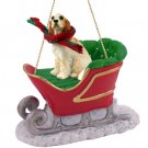 SLD84B English Setter, Orange Belton Sleigh Ride Ornament