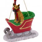 SLD87A Australian Cattle Dog Red Sleigh Ride Ornament