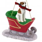 SLD92B Whippet, Brindle & White Sleigh Ride Ornament