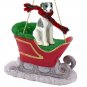 SLD92C Whippet, Gray & White Sleigh Ride Ornament