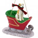 SLD92D Whippet, Tan & White Sleigh Ride Ornament