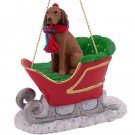SLD97 Vizsla Sleigh Ride Ornament