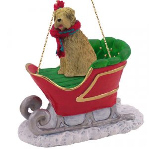 SLD98 Soft Coated Wheaten  Sleigh Ride Ornament