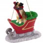 SLD99A Australian Shepherd Brown Sleigh Ride Ornament