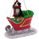 SLD99F Australian Shepherd Tricolor, Docked Sleigh Ride Ornament