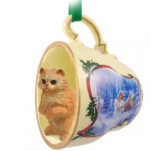 STCC09 Persian Red Sleigh Ride Holiday Tea Cup Ornament