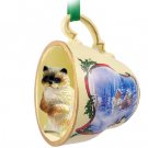 STCC10 Ragdoll Sleigh Ride Holiday Tea Cup Ornament