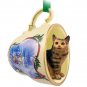 STCC17 Main Coon Brown Tabby Sleigh Ride Holiday Tea Cup Ornament
