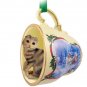 STCC20 Scottish Fold Brown Tabby Sleigh Ride Holiday Tea Cup Ornament